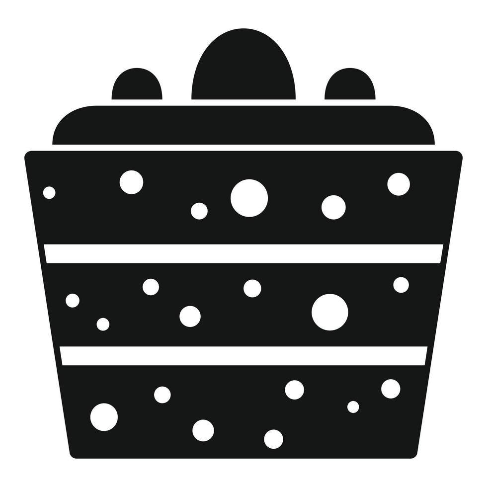 icône de gâteau aux fruits, style simple vecteur
