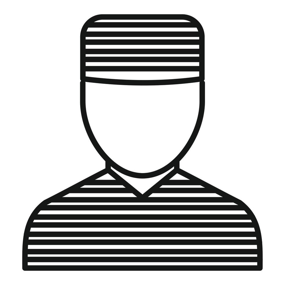 icône de l'homme de la prison, style de contour vecteur