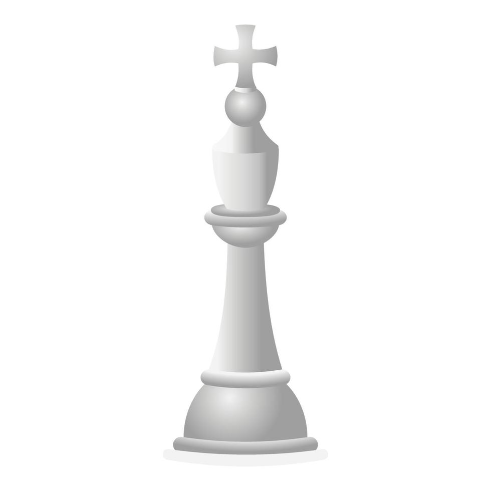 icône de roi d'échecs blanc, style cartoon vecteur