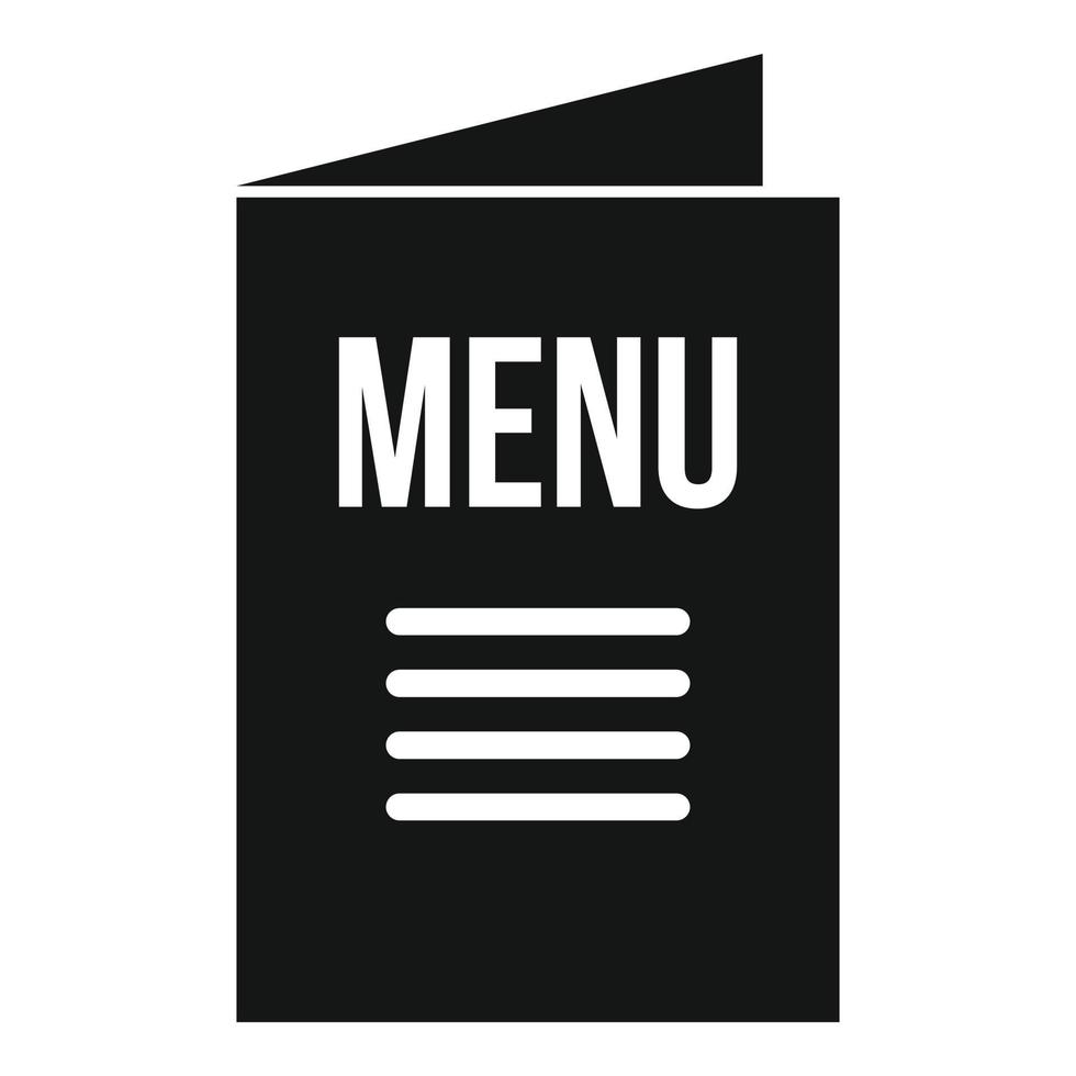 icône de carte de menu, style simple vecteur
