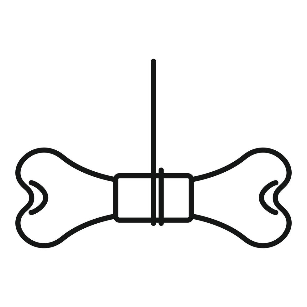 icône d'os de chien, style de contour vecteur