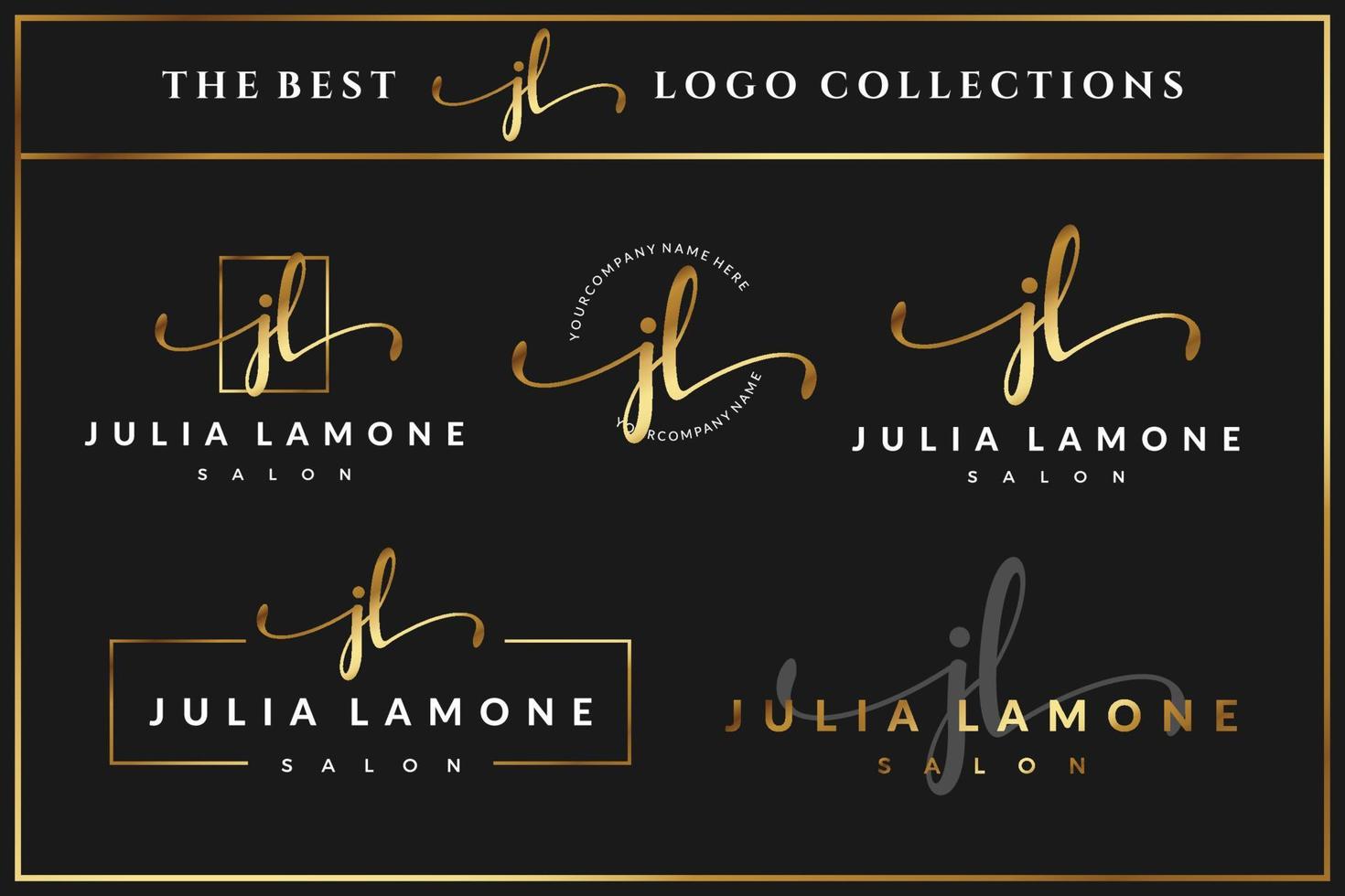 lettre initiale de luxe jl j monogramme logo pour la beauté, la mode, la collection de modèles de conception de boutique vecteur