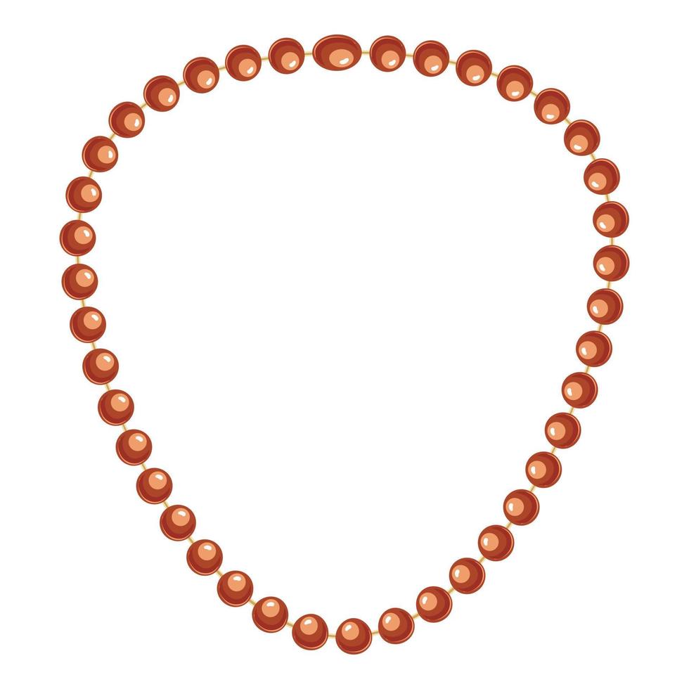 icône de collier de pierres précieuses marron, style cartoon vecteur