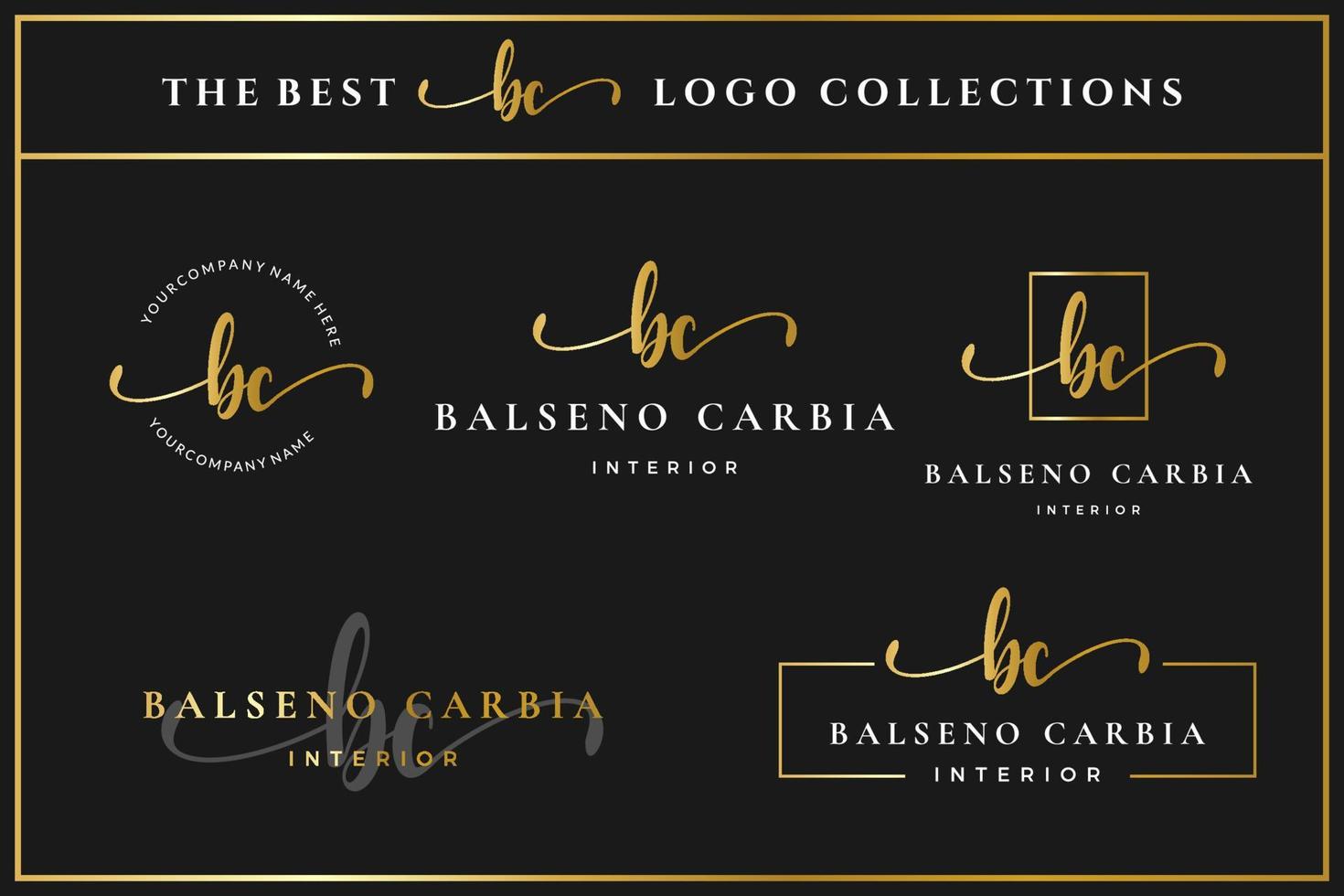 lettre initiale de luxe bc b logo monogramme pour la beauté, la mode, la collection de modèles de conception de boutique vecteur