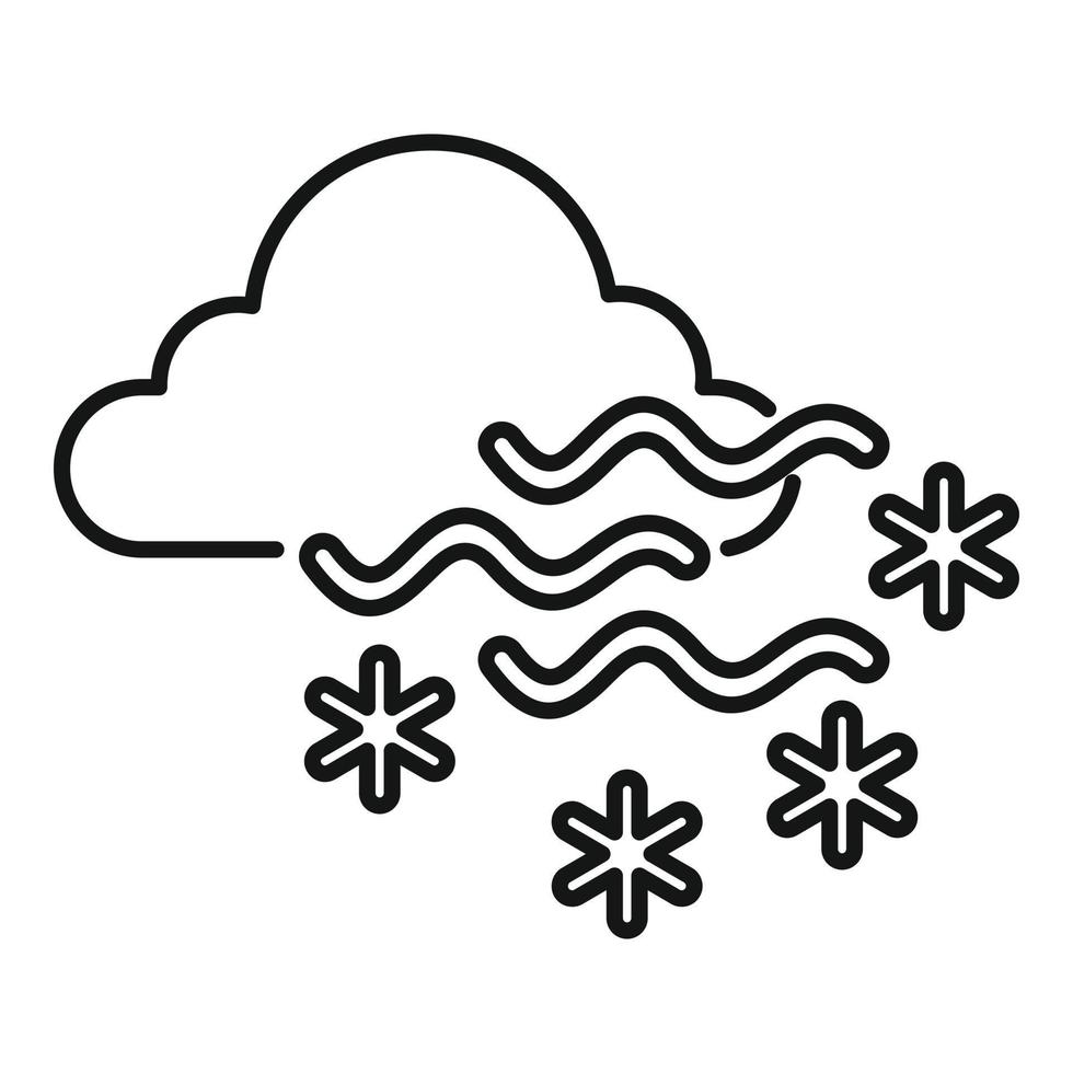 icône de blizzard tourbillonnant, style de contour vecteur