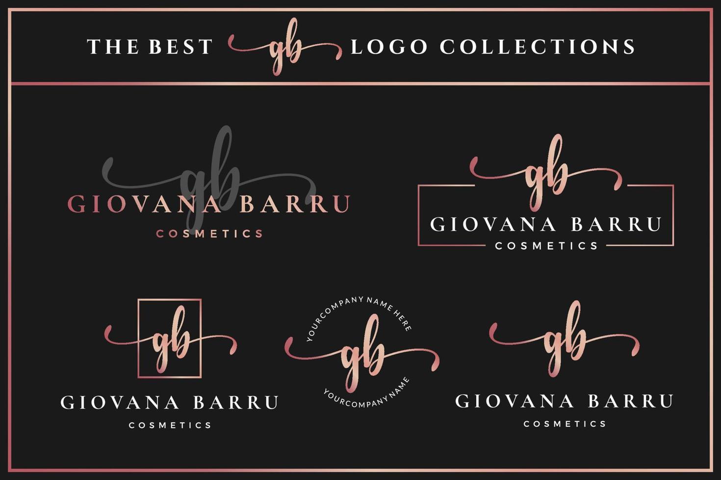 lettre initiale de luxe gb g logo monogramme pour la beauté, la mode, la collection de modèles de conception de boutique vecteur