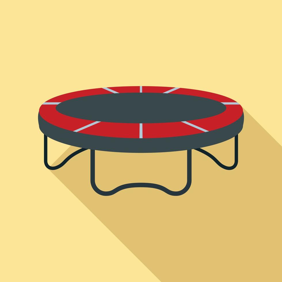 icône de trampoline de jardin, style plat vecteur