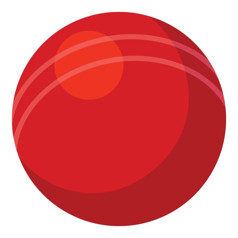 icône de balle rouge de cricket, style cartoon vecteur
