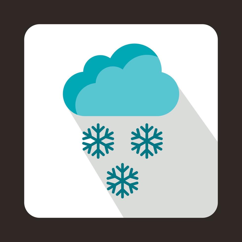 icône nuage et flocons de neige, style plat vecteur