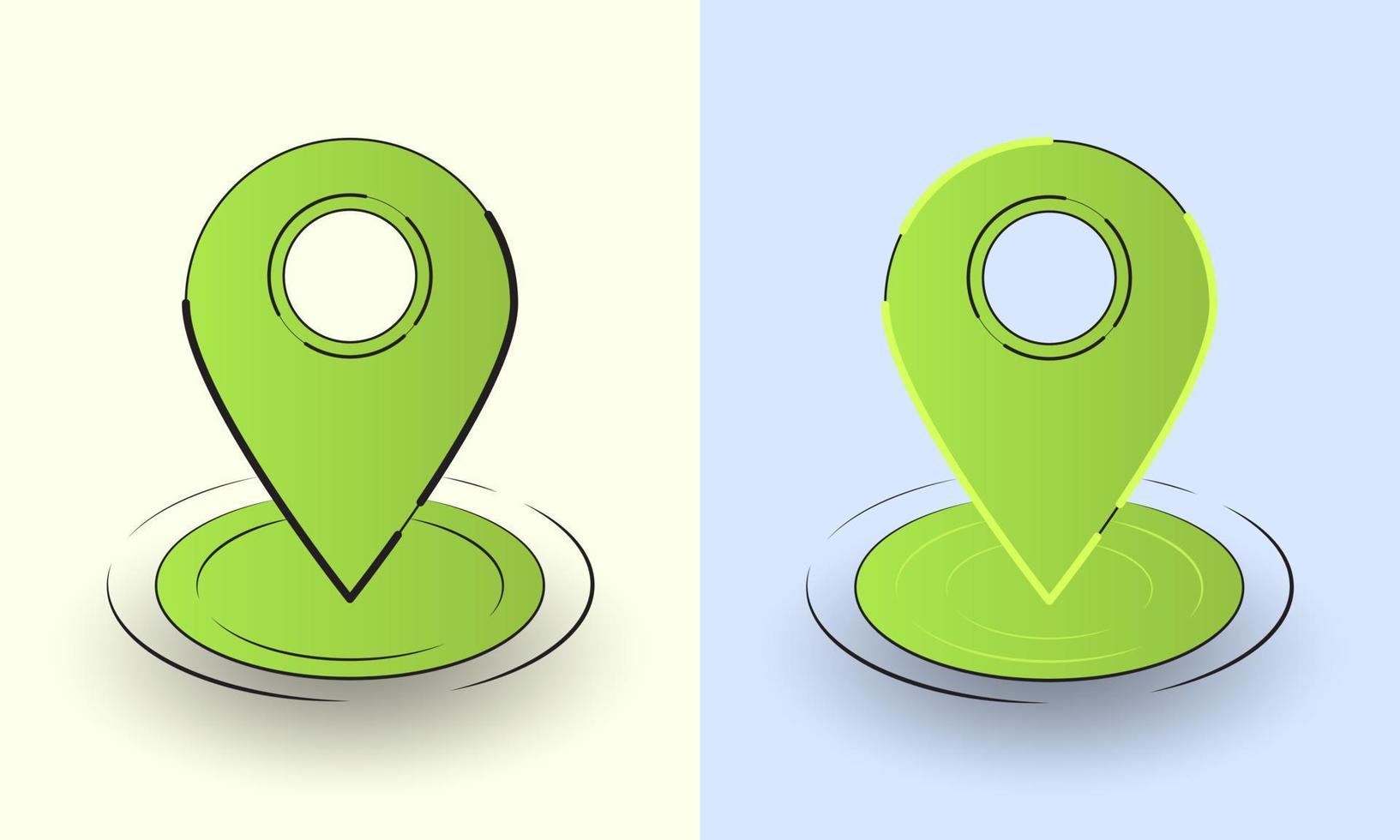 carte pointeur emplacement broche icône plat vecteur illustration conception bundle