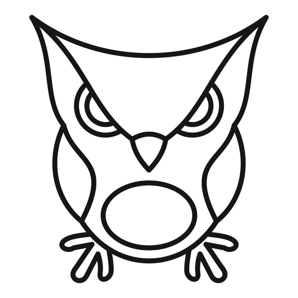 icône de hibou furieux, style de contour vecteur