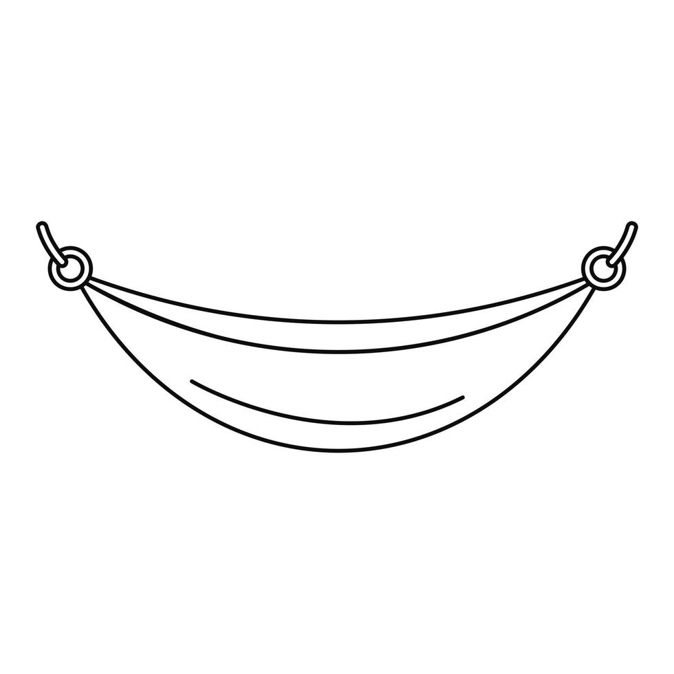 icône de hamac de plage, style de contour vecteur