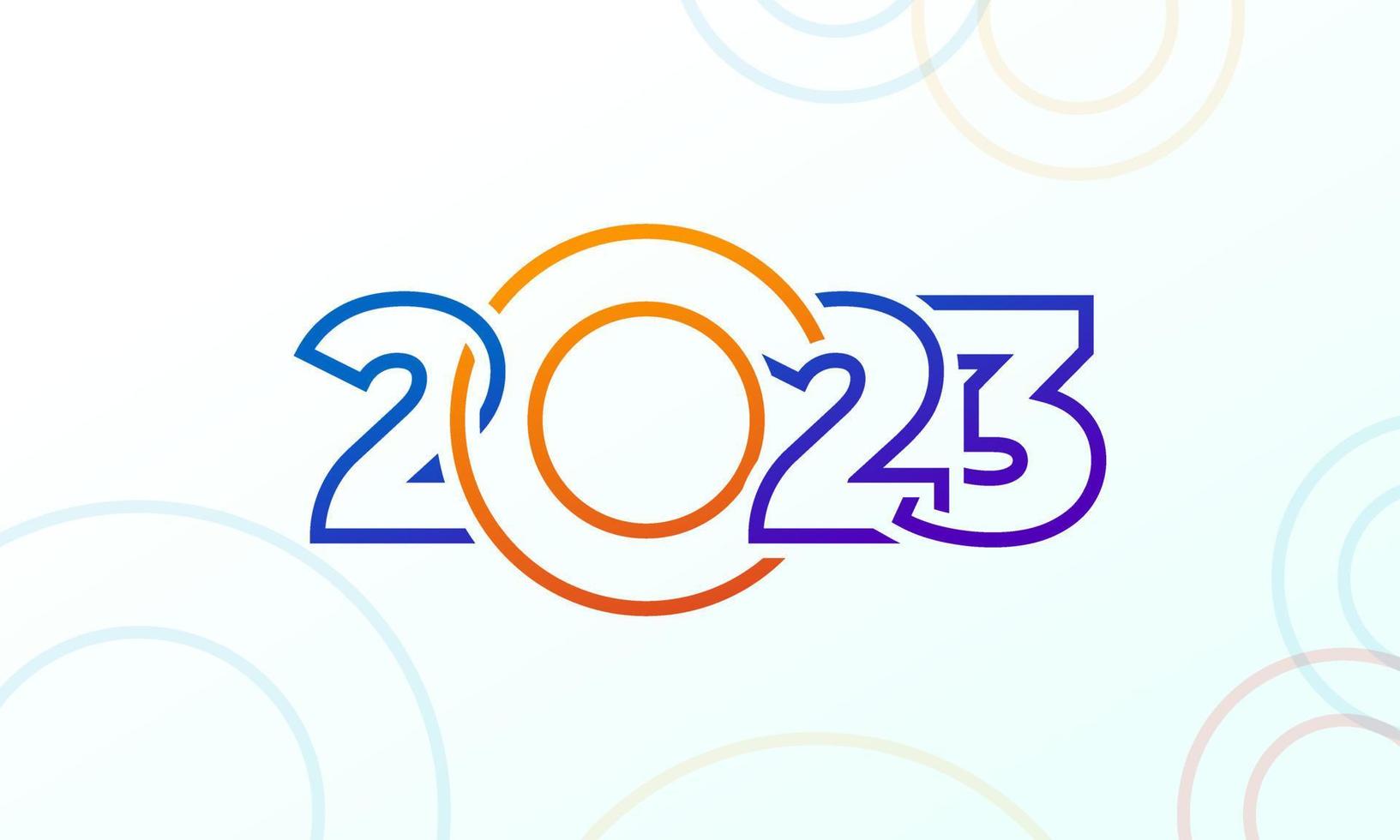 Illustration colorée moderne du nouvel an 2023 avec des formes simples pour calendrier ou carte de voeux vecteur