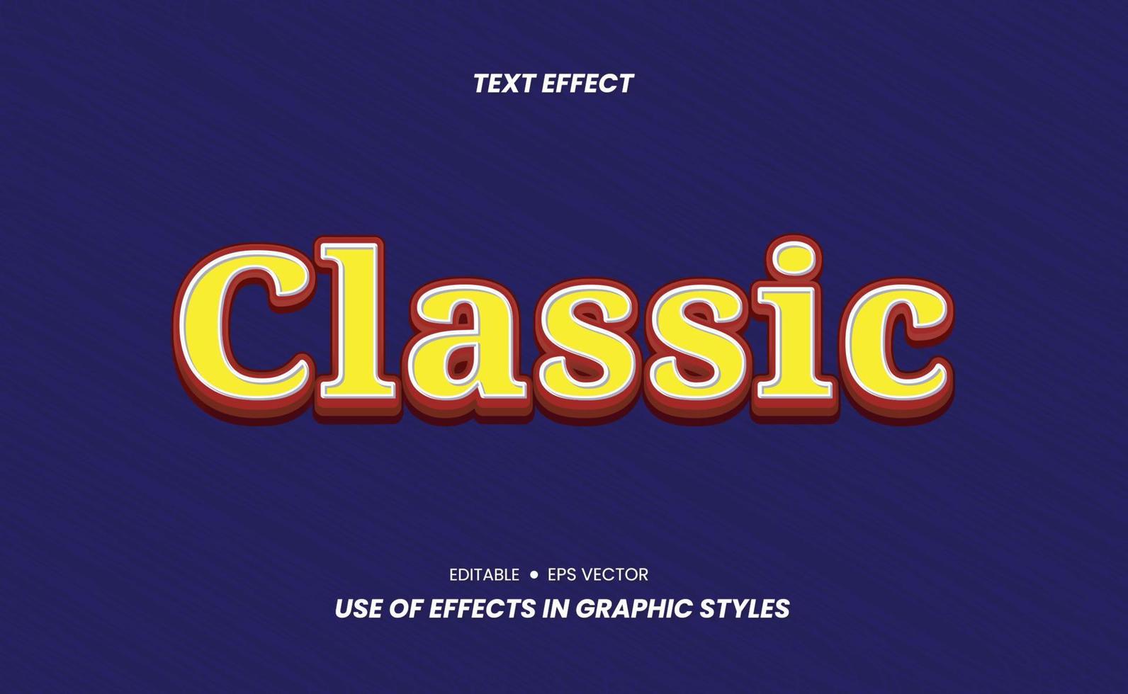 effet de texte de style design classique vecteur