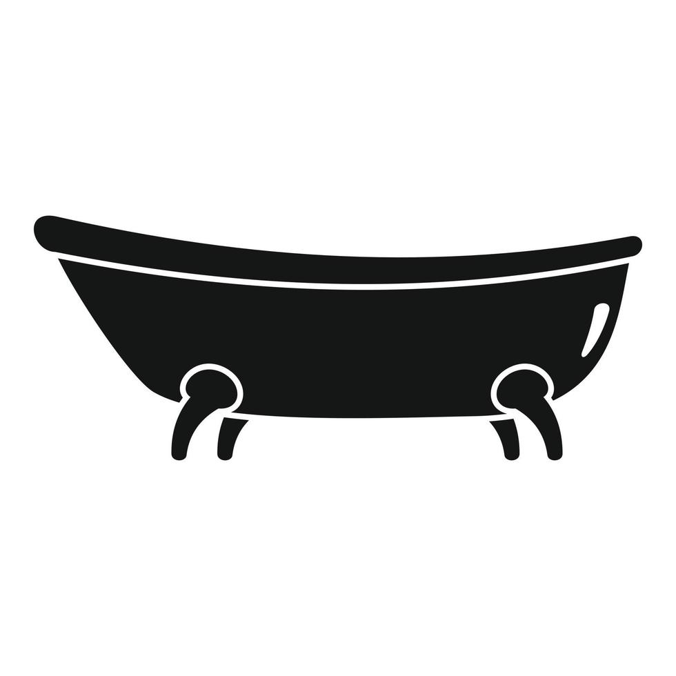 icône de baignoire rétro, style simple vecteur
