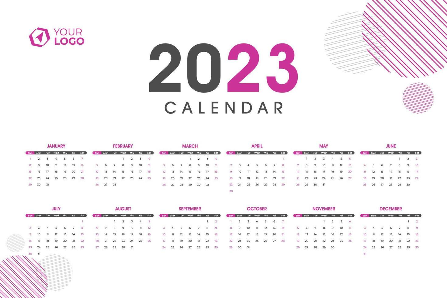 Modèle de calendrier 2023, vecteur modifiable 14525505 Art