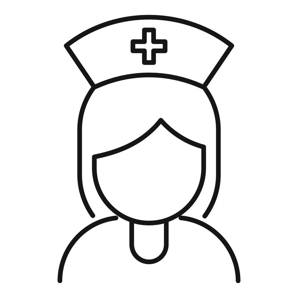 icône d'infirmière de clinique, style de contour vecteur