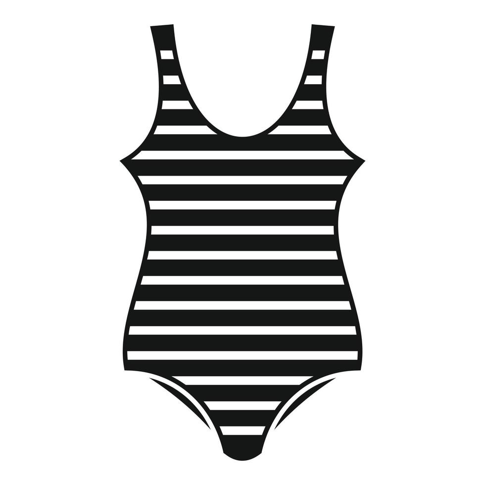 icône de maillot de bain rayé femme, style simple vecteur