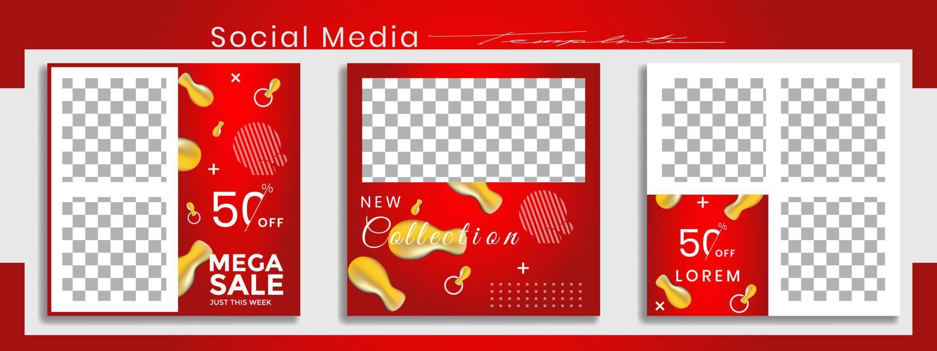 modèles instagram modifiables. histoire de médias sociaux et cadres de publication. conception de la mise en page pour les promotions marketing. couverture. ensemble de modèle de bannière de vente. arrière-plans de réseaux sociaux. énigmes carrées. vecteur