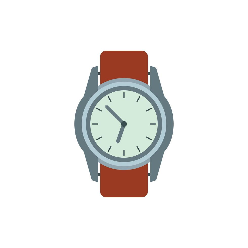 montre-bracelet avec icône de bracelet en cuir marron vecteur