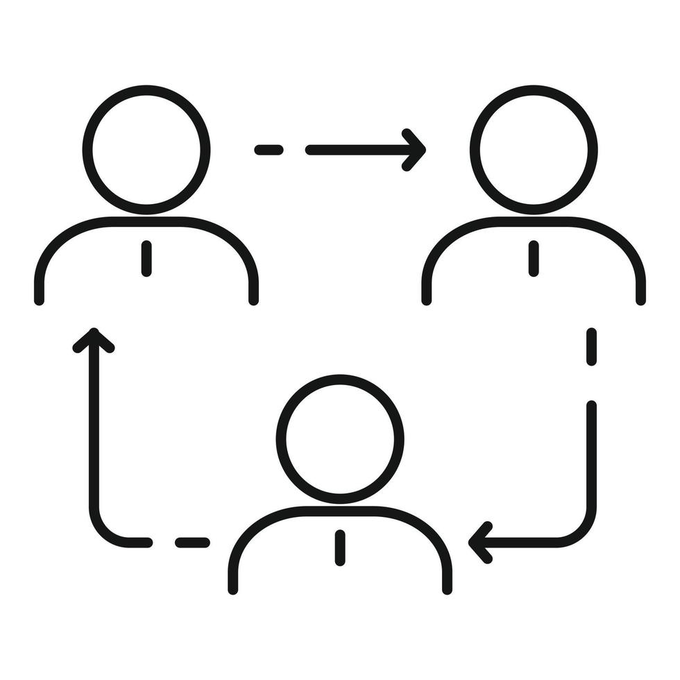 icône de collaboration d'entreprise, style de contour vecteur