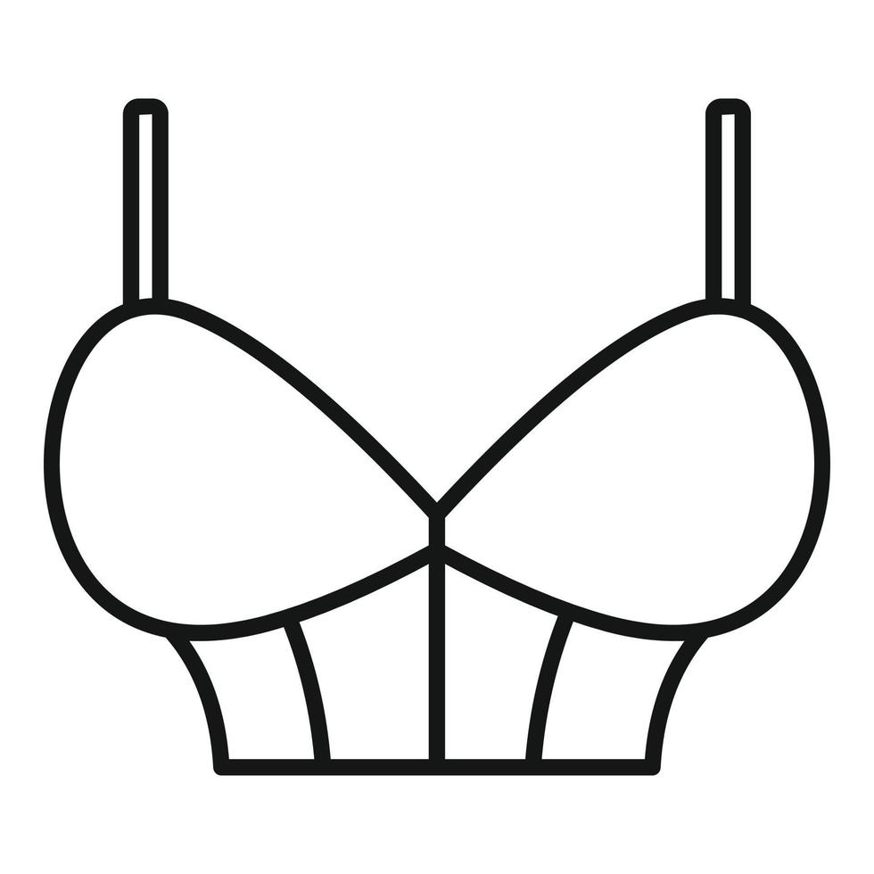 icône de soutien-gorge en dentelle, style de contour vecteur