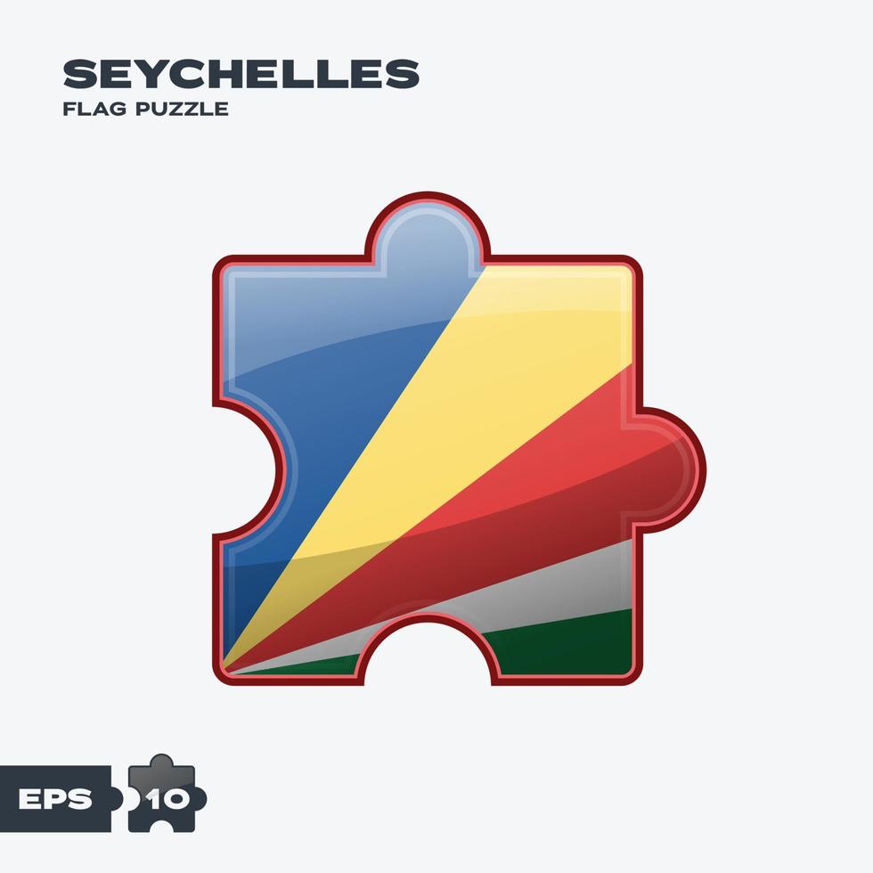 puzzle du drapeau des seychelles vecteur