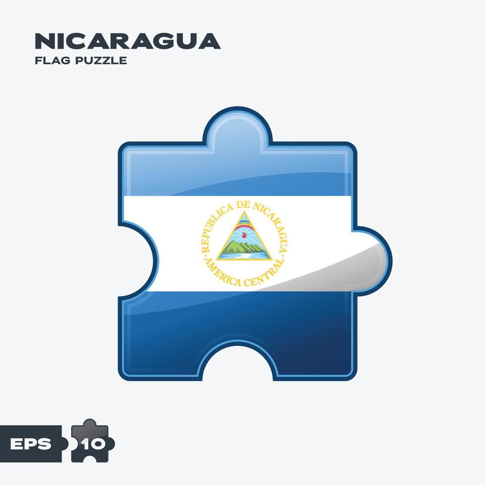 puzzle du drapeau nicaraguayen vecteur