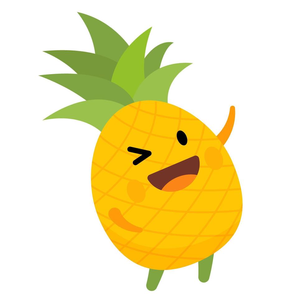 personnage de dessin animé d'ananas vecteur