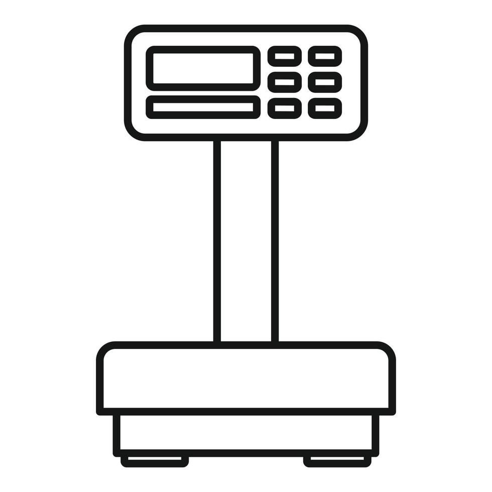 icône de balances numériques, style de contour vecteur