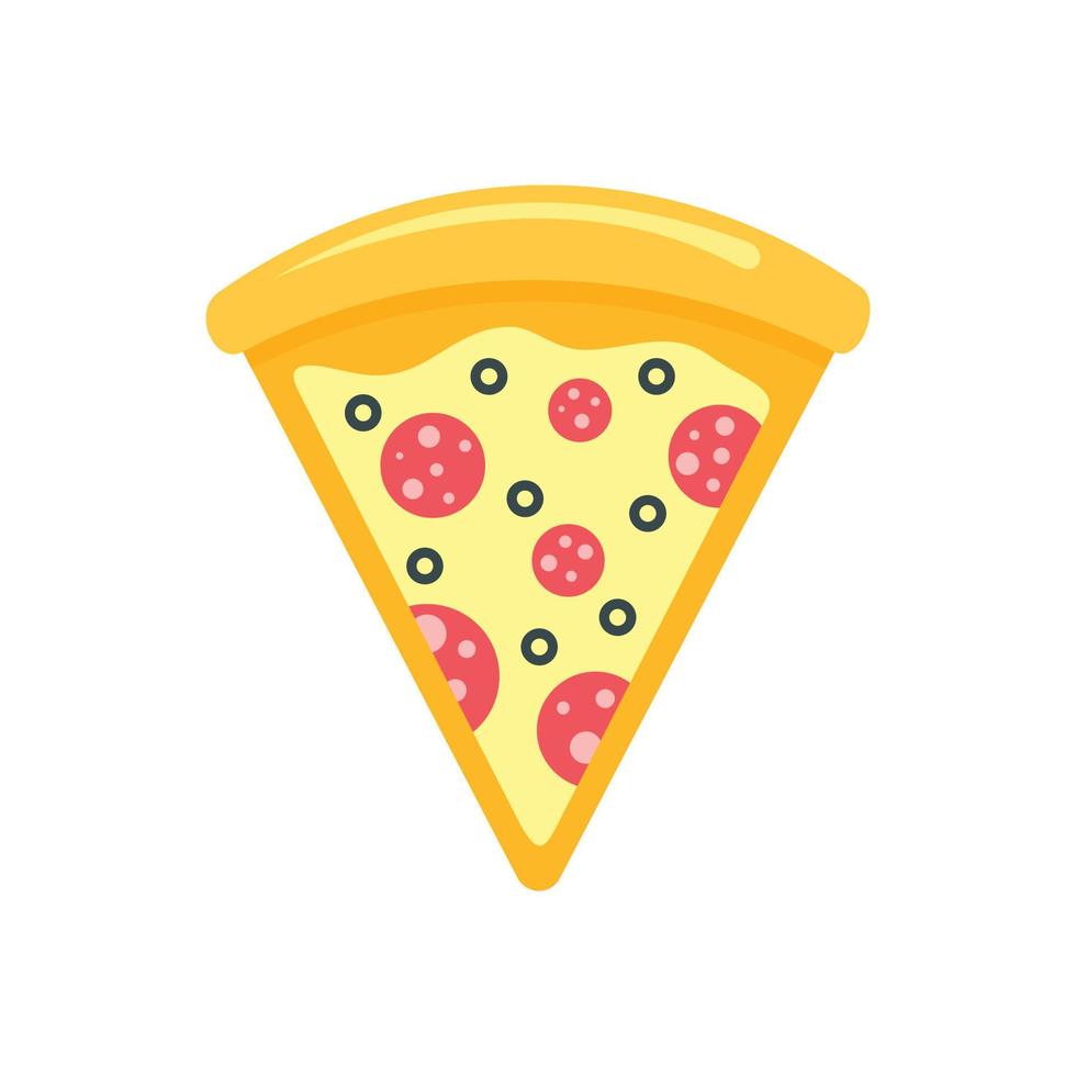icône de tranche de pizza, style plat vecteur