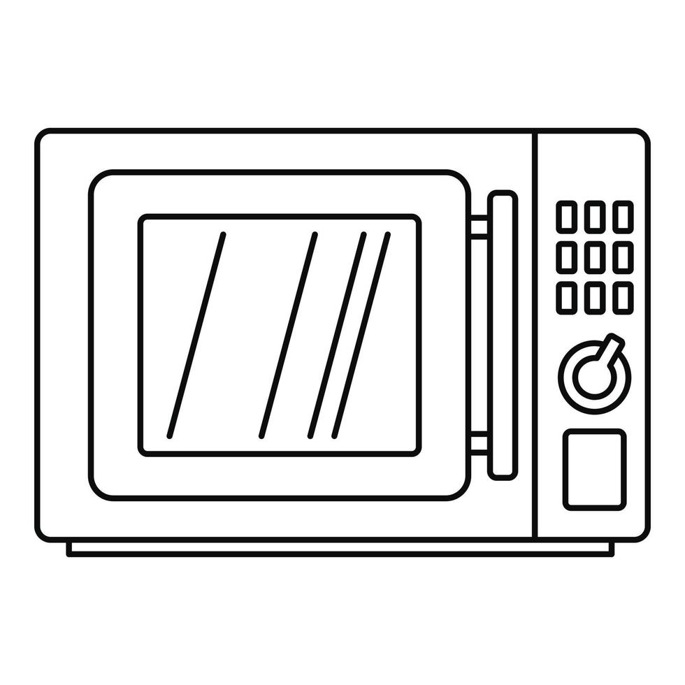 icône de micro-ondes, style de contour vecteur