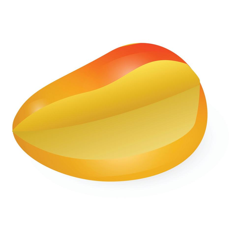 icône de mangue coupée en une seule pièce, style cartoon vecteur