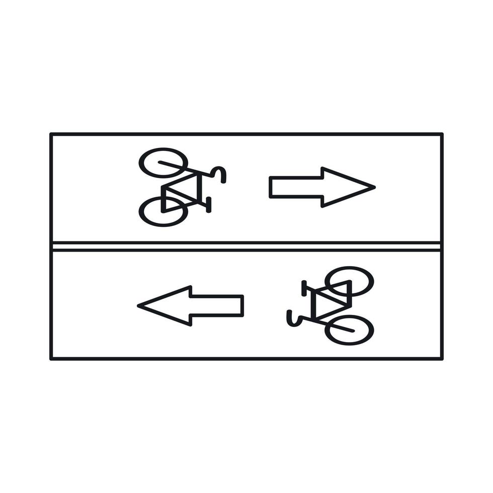 icône de route pour les cyclistes, style de contour vecteur