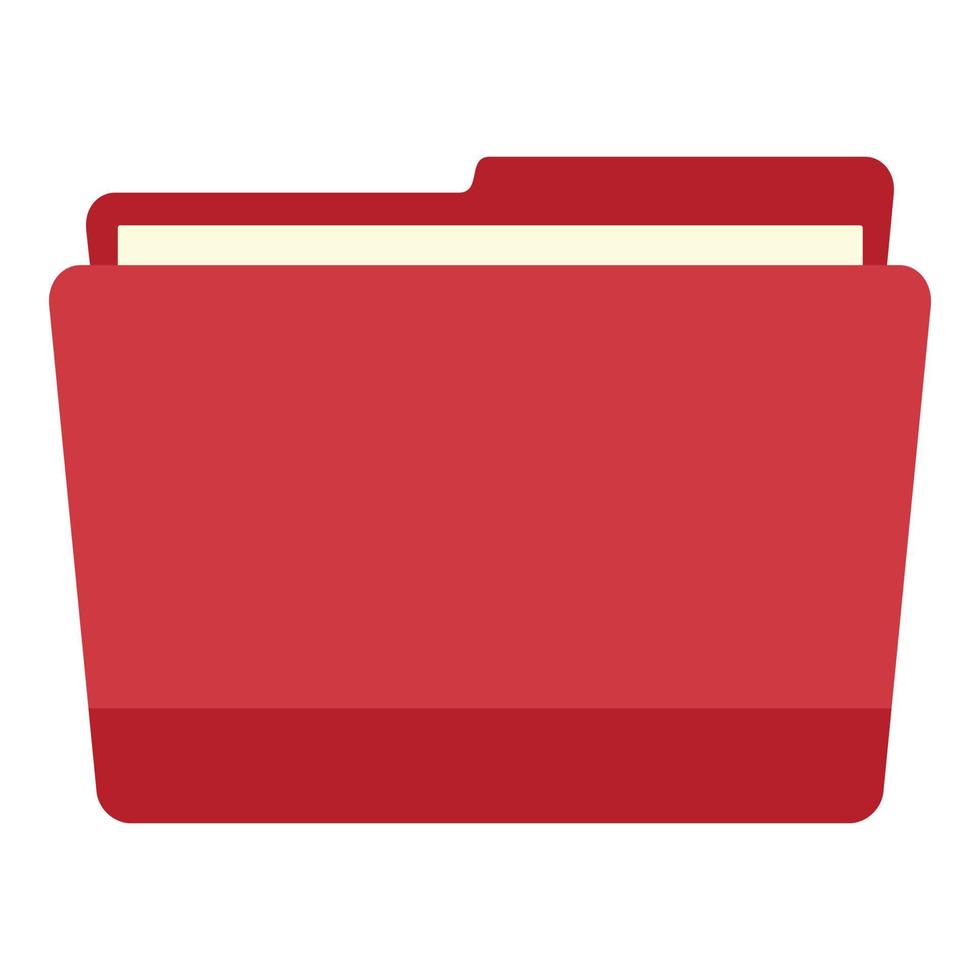 icône de dossier de fichier pc rouge, style plat vecteur