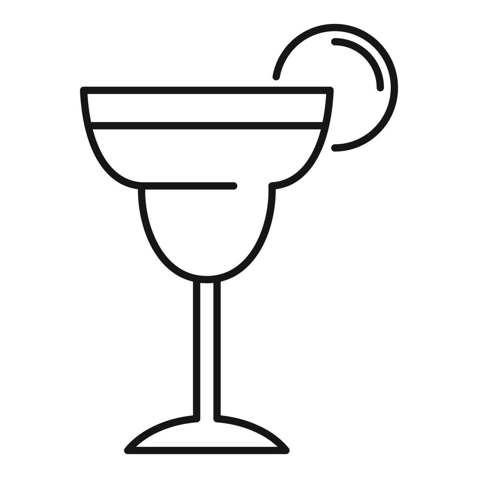 icône de cocktail de tequila, style de contour vecteur