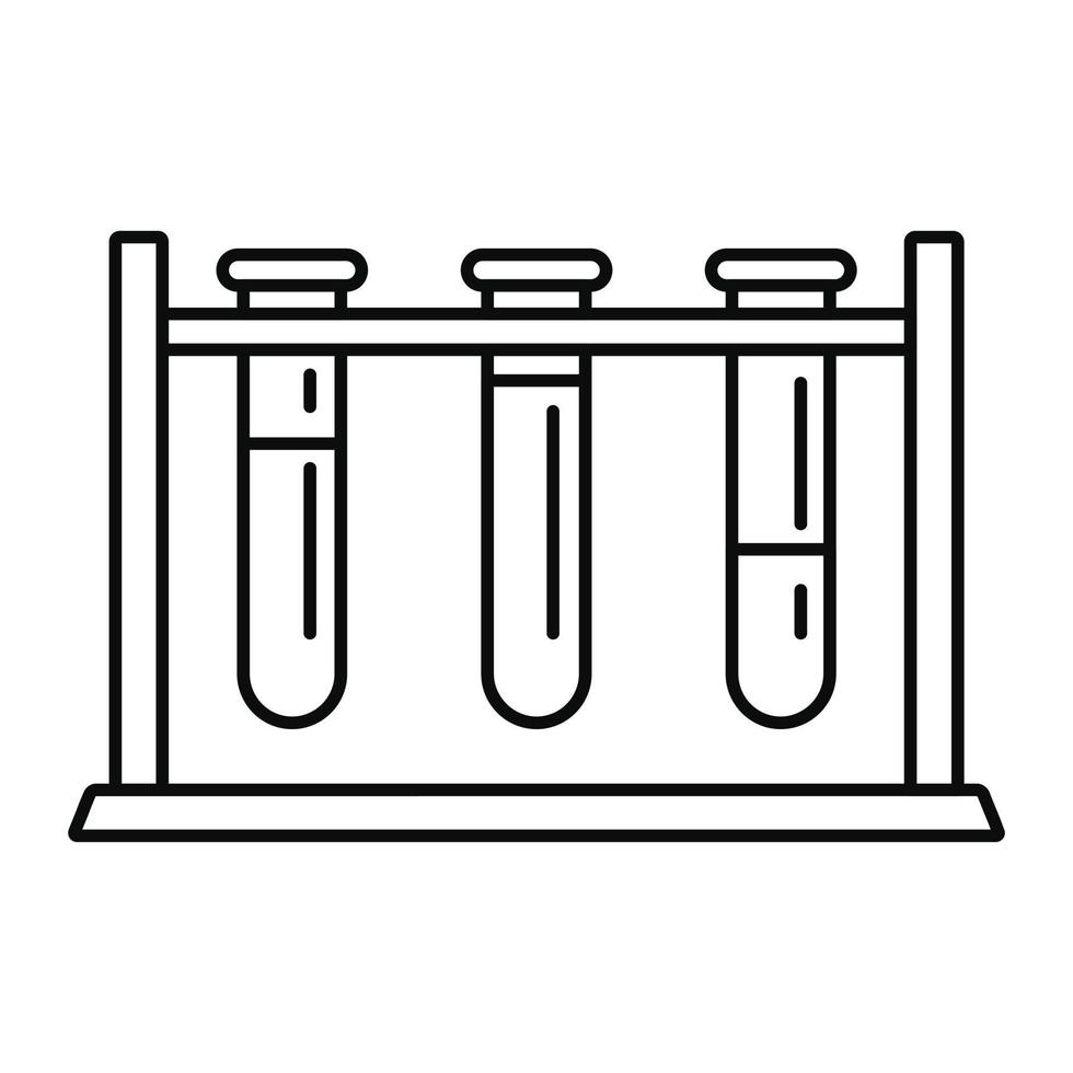 icône de support de tube à essai, style de contour vecteur