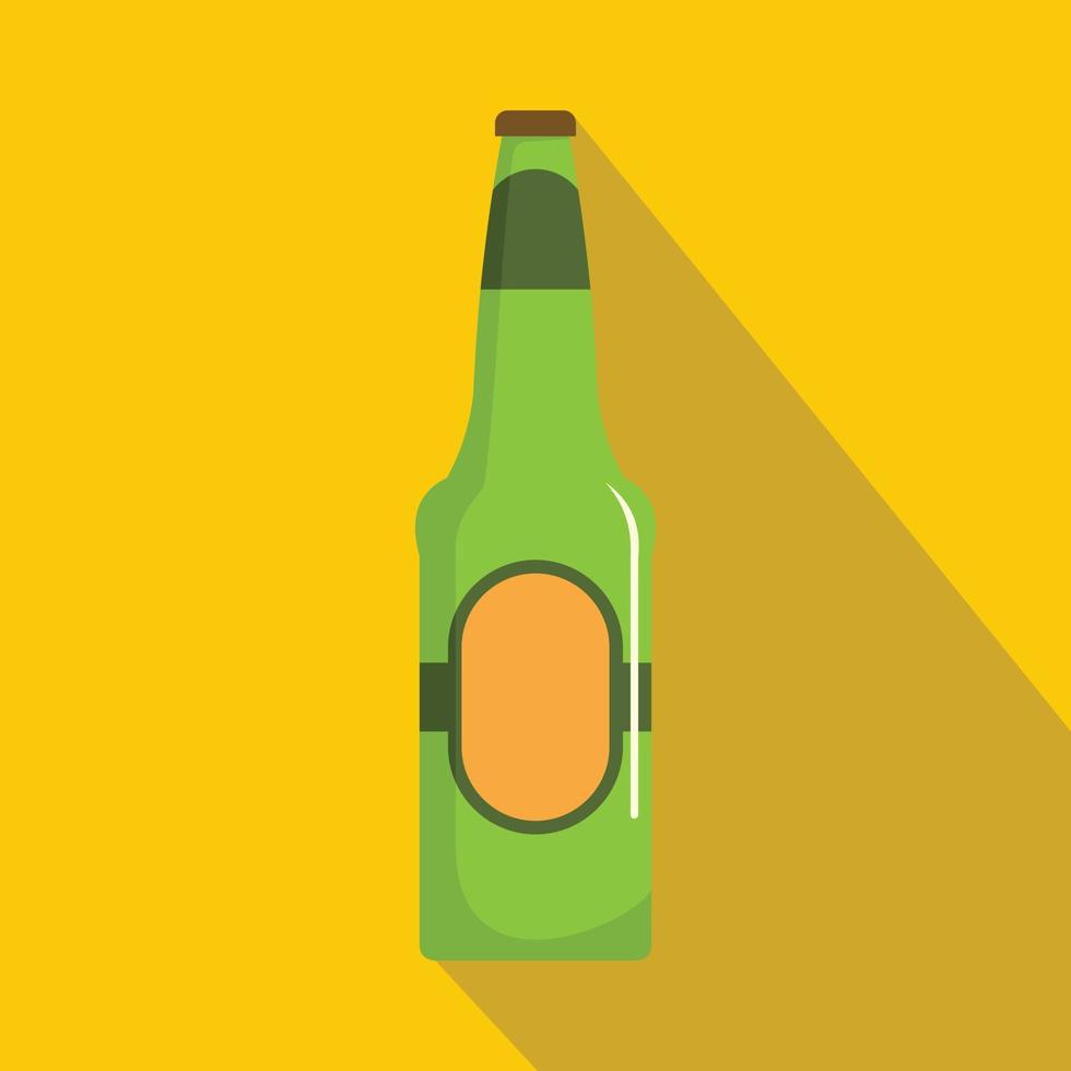 icône de bouteille de bière, style plat. vecteur