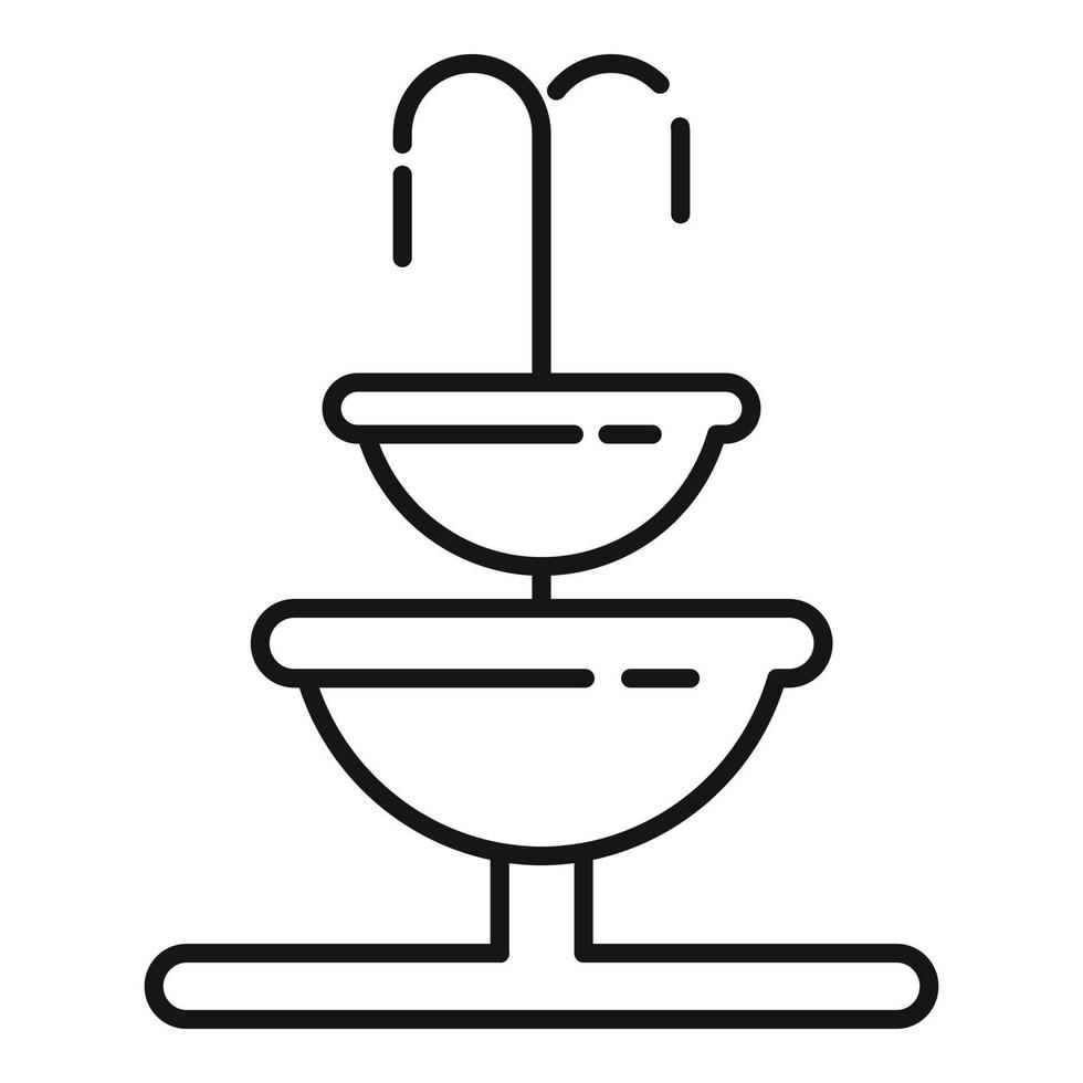 icône de la fontaine du parc, style de contour vecteur