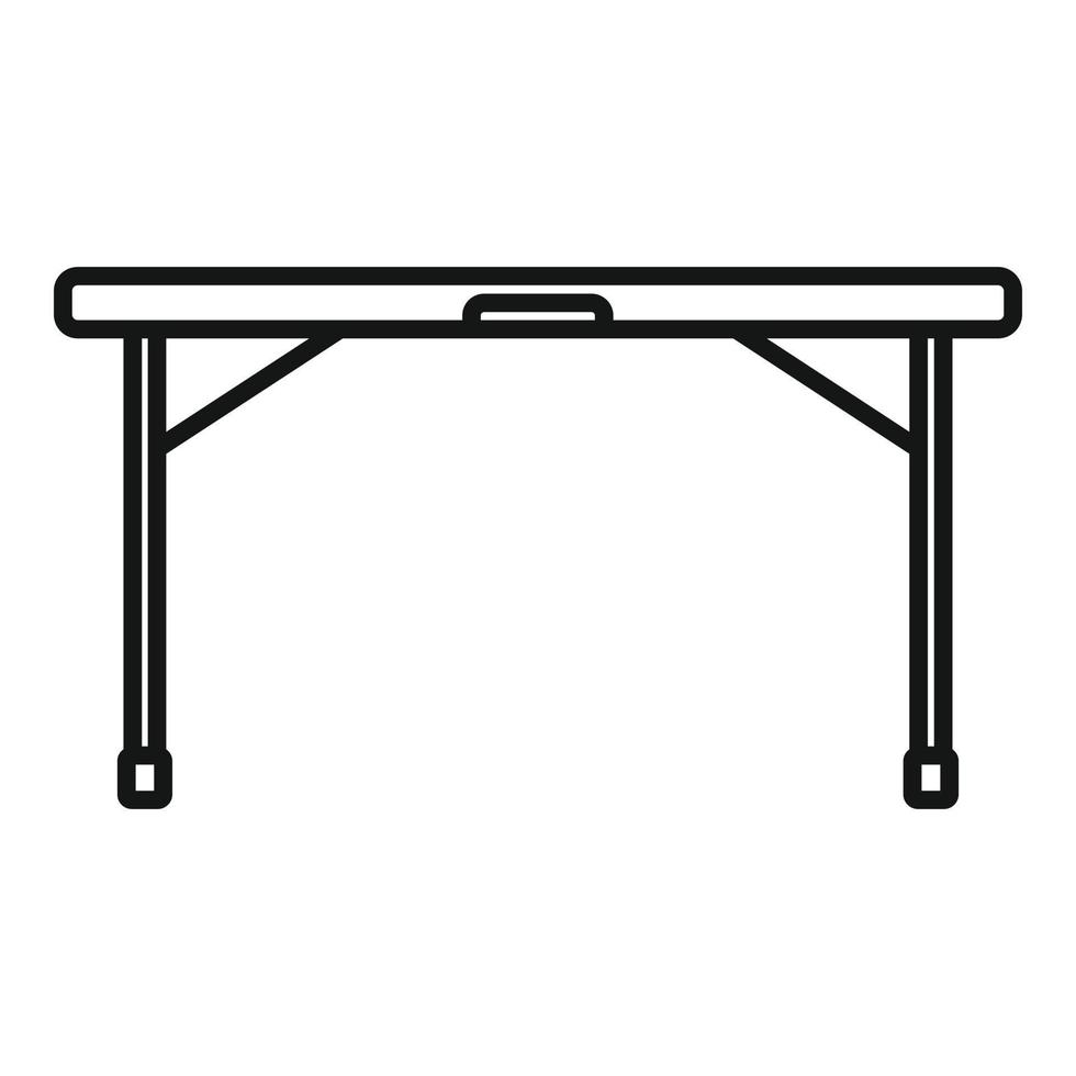 icône de table pliante, style de contour vecteur