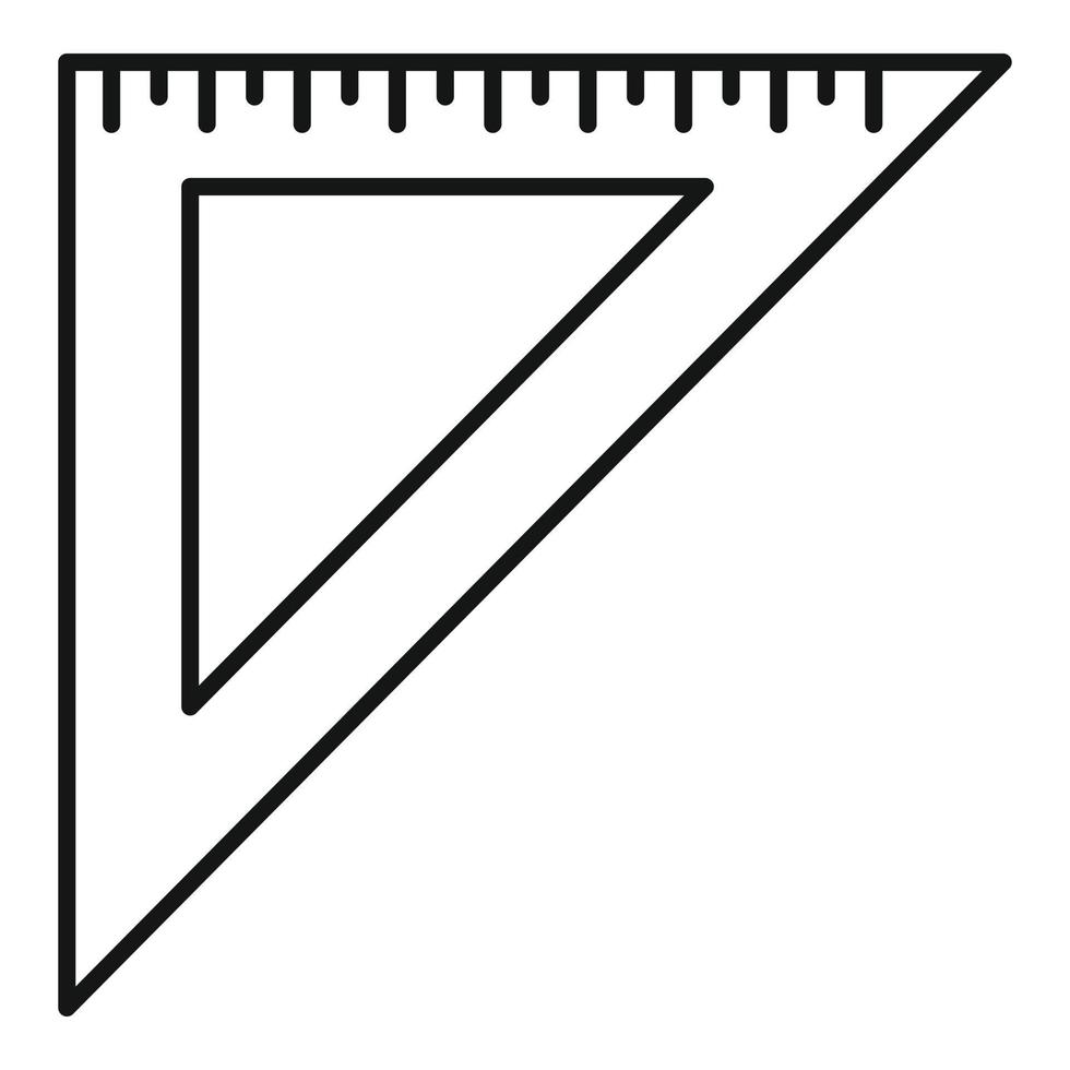 icône de règle métrique d'angle, style de contour vecteur