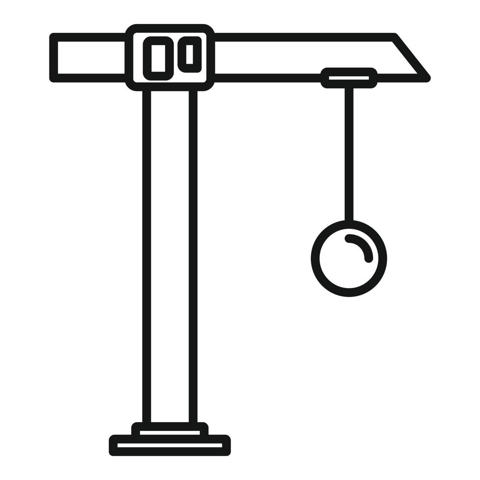 icône de grue de démolition, style de contour vecteur