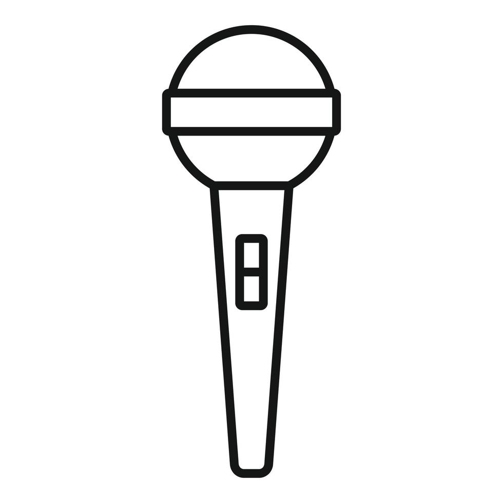 icône de microphone de haut-parleur, style de contour vecteur