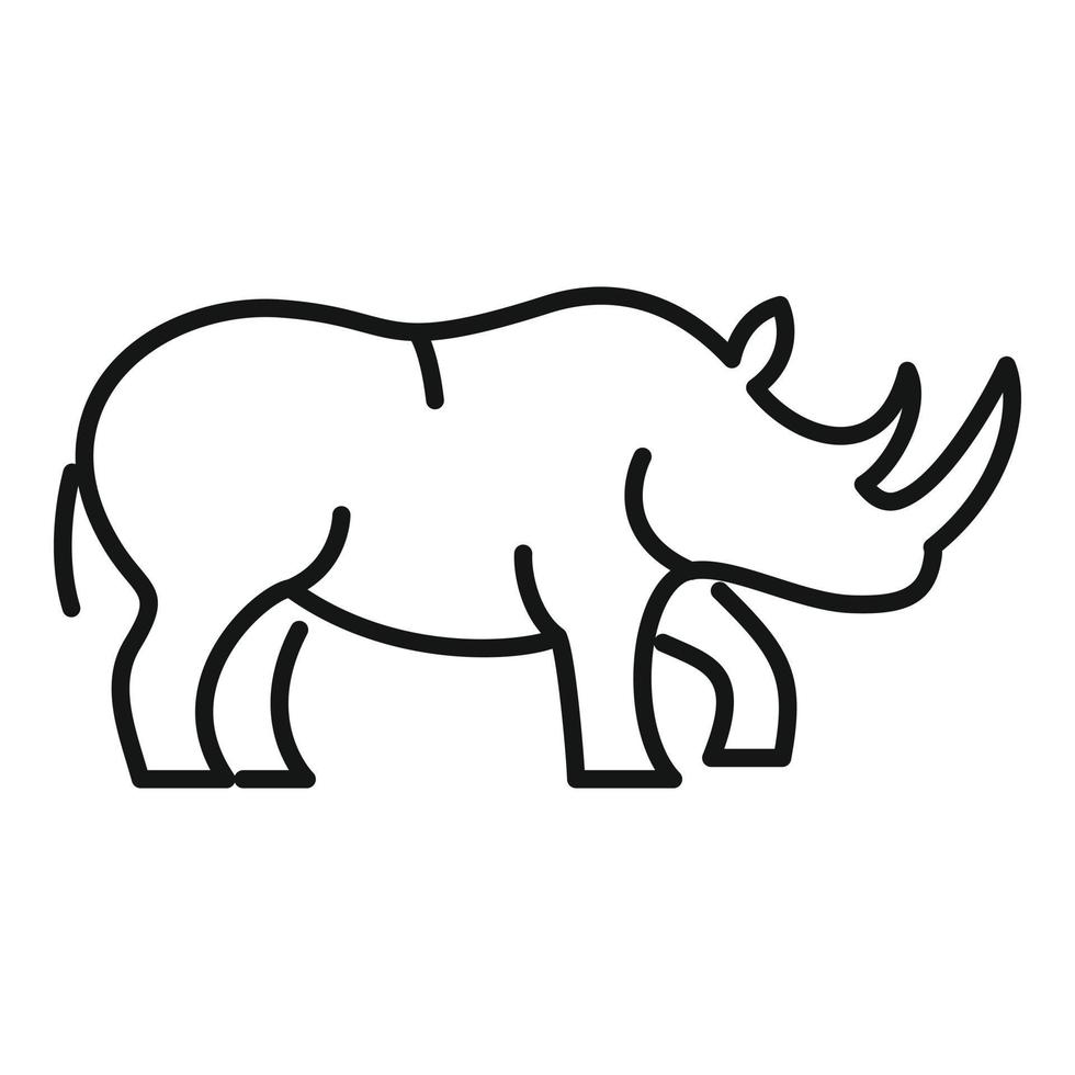 icône de rhinocéros, style de contour vecteur