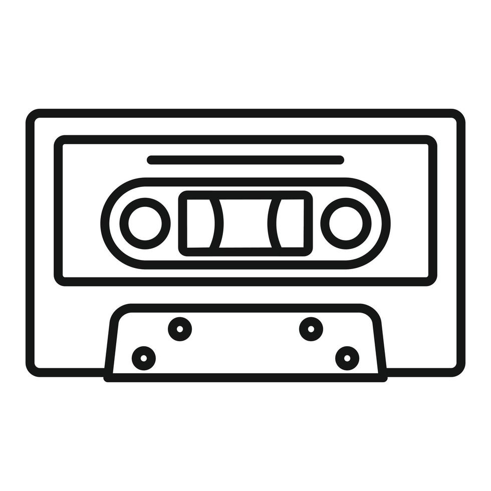 icône de cassette de musique, style de contour vecteur