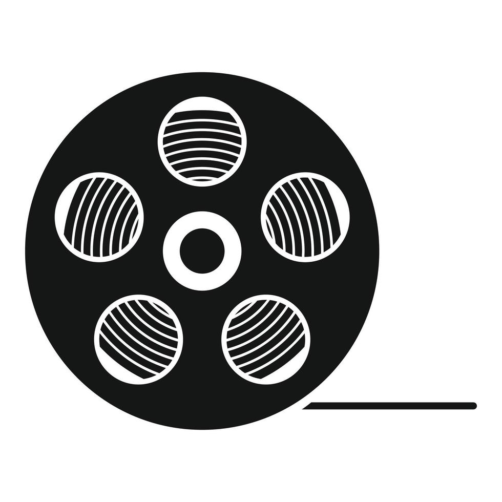 icône de bobine de film vidéo, style simple vecteur
