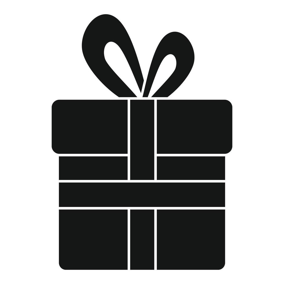 icône de boîte cadeau de corruption, style simple vecteur