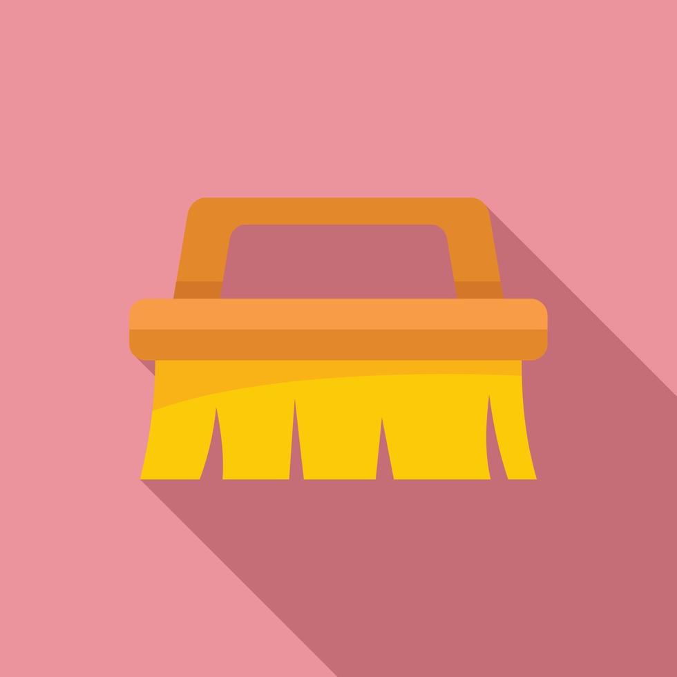 icône de brosse de nettoyage, style plat vecteur