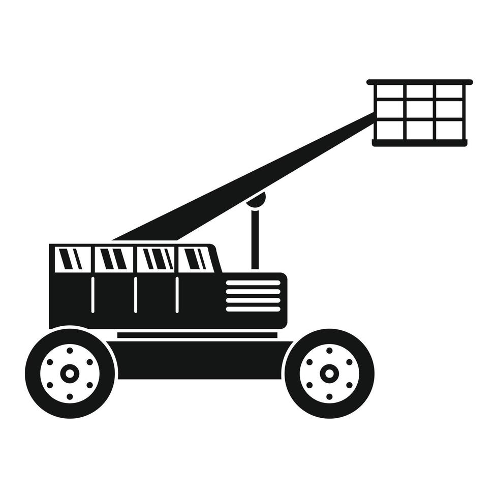 icône de chariot élévateur à panier, style simple vecteur