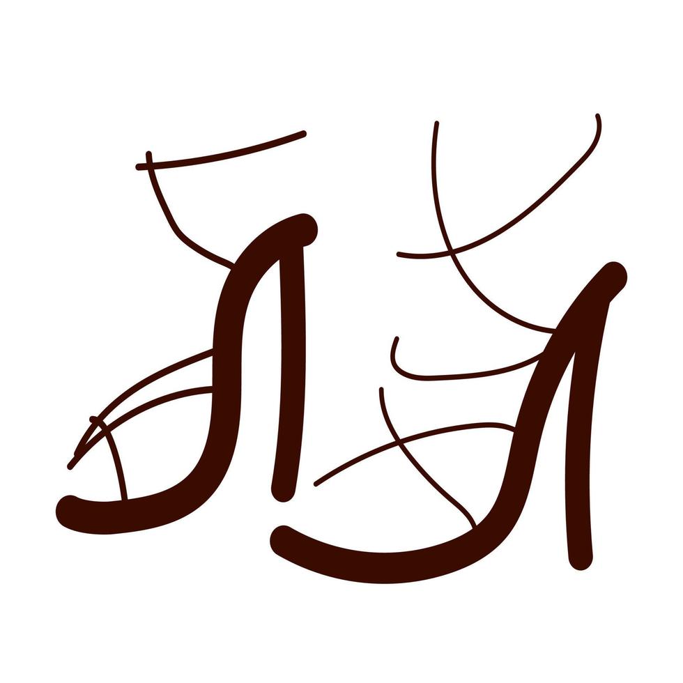 sandales à talons style bohème scandinave. chaussures de femme. illustration vectorielle vecteur